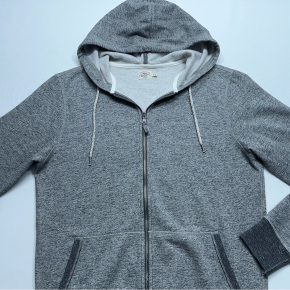 Faherty Full Zip Hoodie Mens Size Medium Gray Cotton Fleece Lined Huckberry - Picture 2 of 13